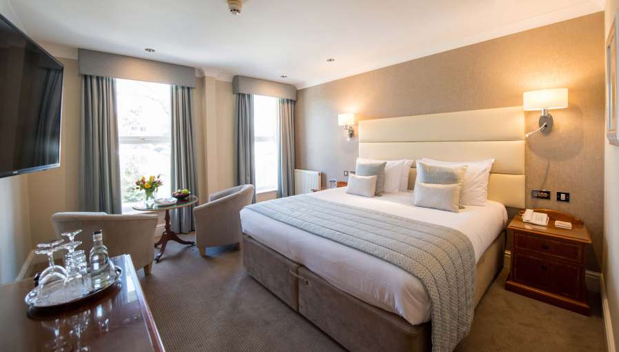 Carlyon Bay Hotel Superior Inland Room (237) Accommodation Bed and Seating