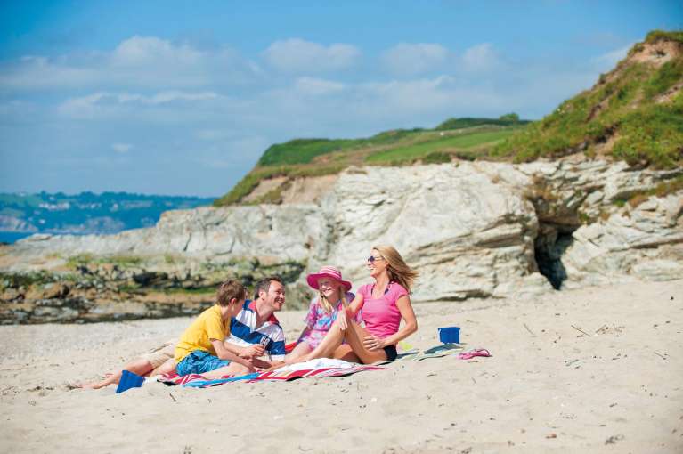 Carlyon Bay Hotel Family Enjoying a Day at the Local Beach