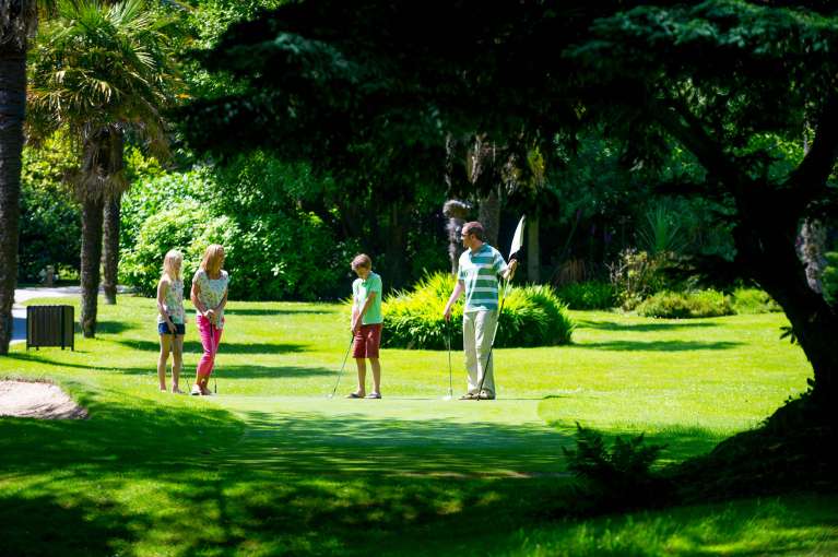 Carlyon Bay Hotel Family Enjoying the Hotel Putting Green