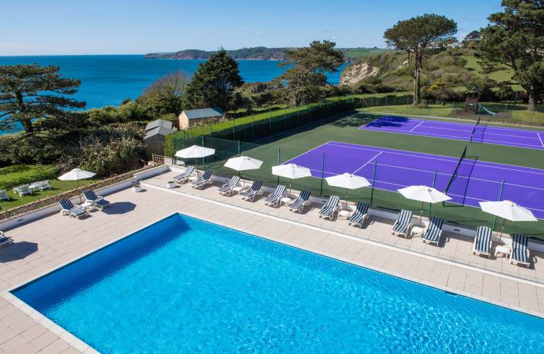 Carlyon Bay Hotel Outdoor Swimming Pool and Tennis Courts