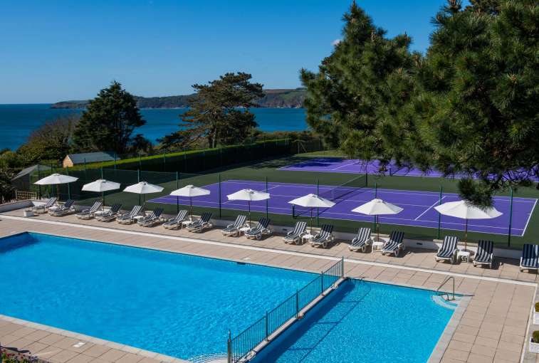Carlyon Bay Hotel Outdoor Swimming Pool and Tennis Courts