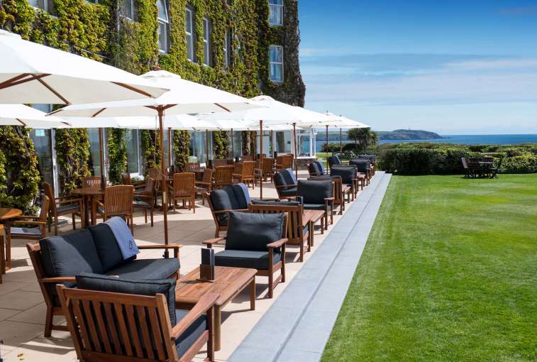 Carlyon Bay Hotel Outdoor Seating Area on the Terrace