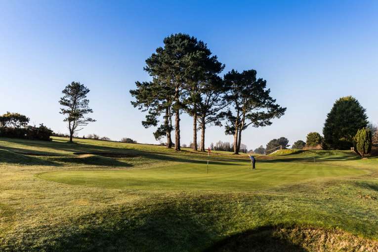 Carlyon Bay Hotel Golf Course 14th Green with Pro Golfer