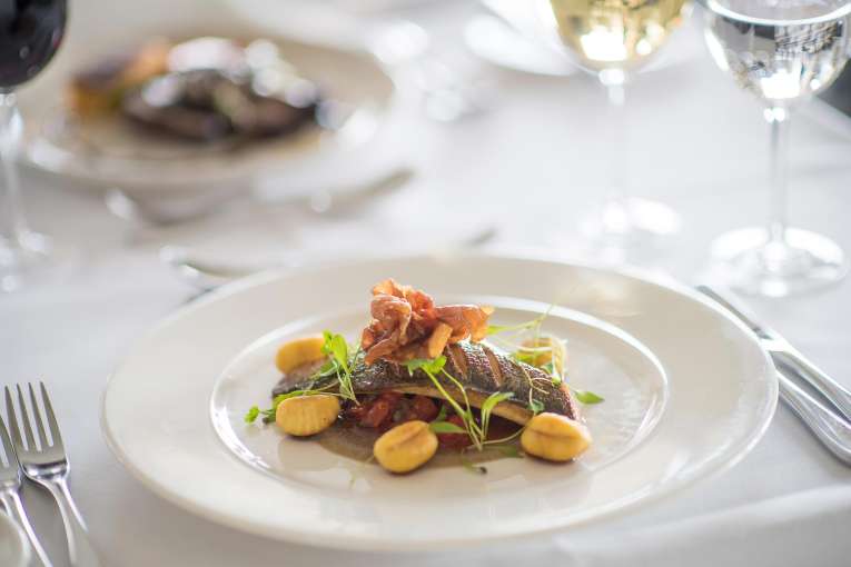 Sea Bass in the Bay View Restaurant, Carlyon Bay Hotel