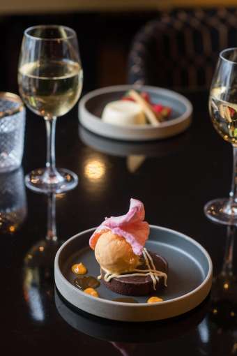 Chocolate Tart in the Taste of Cornwall Brasserie, Carlyon Bay Hotel