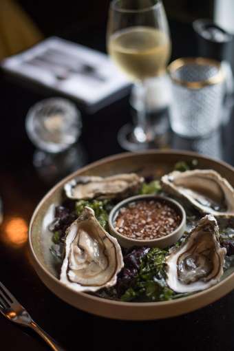Oyster Starter in the Taste of Cornwall Brasserie, Carlyon Bay Hotel