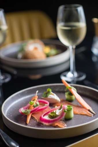 Salmon Starter in the Taste of Cornwall Brasserie, Carlyon Bay Hotel