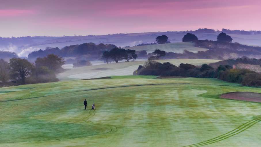 golf course at sunrise