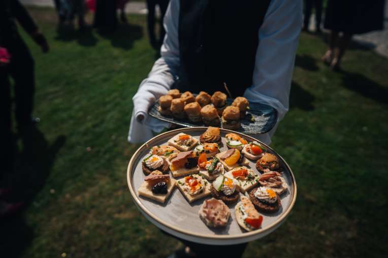 Canapés on the Carlyon Green