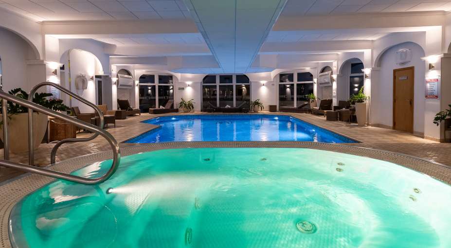 Indoor pool and spa bath at Carlyon Bay spa