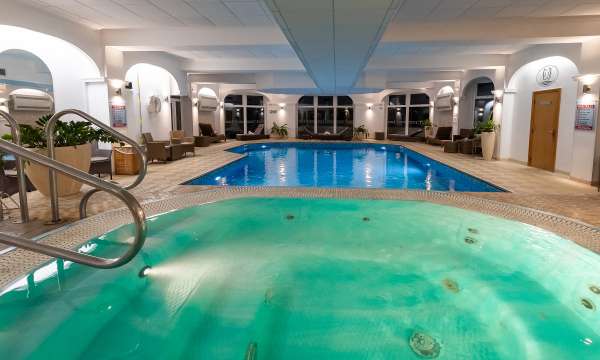 Indoor pool and spa bath at Carlyon Bay spa