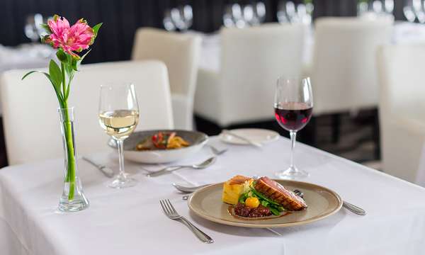 Duck main course in the Bay View Restaurant