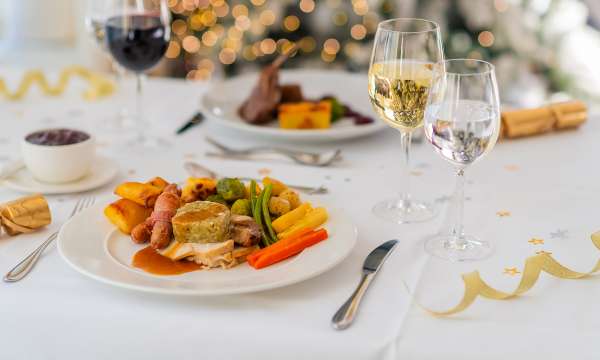 Christmas lunch in Bay View Restaurant Carlyon Bay Hotel